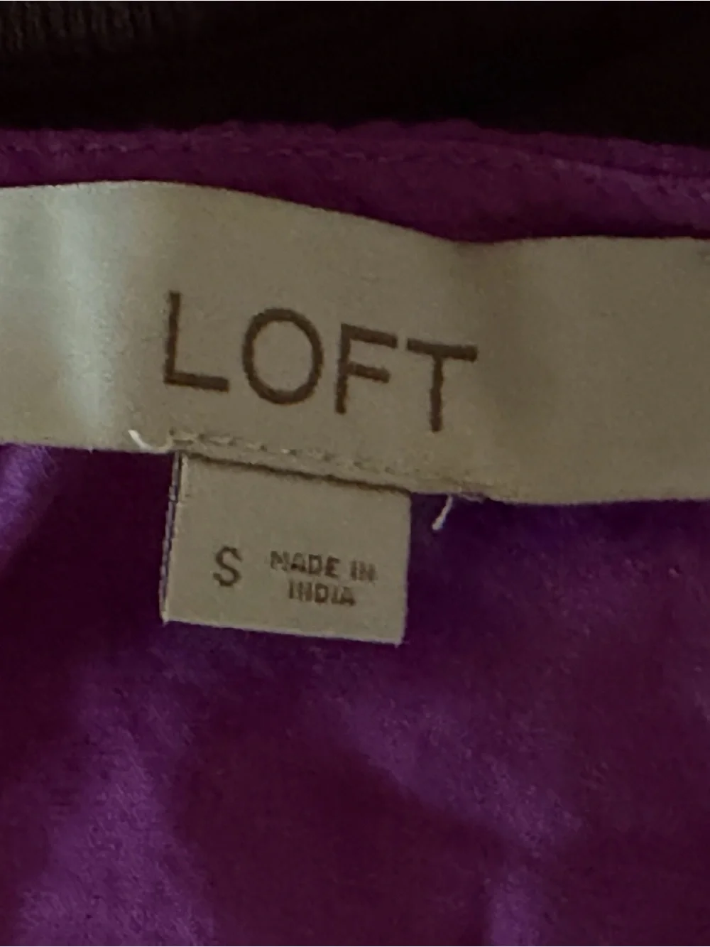 LOFT Purple Floral Keyhole Puff Sleeve Blouse Women’s Small
